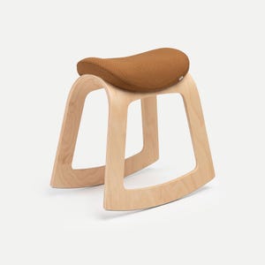 Office Chair, Desk Chair, Desk Stool, Saddle Stool, Saddle Chair, Ergonomic Chair, Office Stool, Modern Wood Chair, Ergonomic Stool - Muista Polyester (Brown)