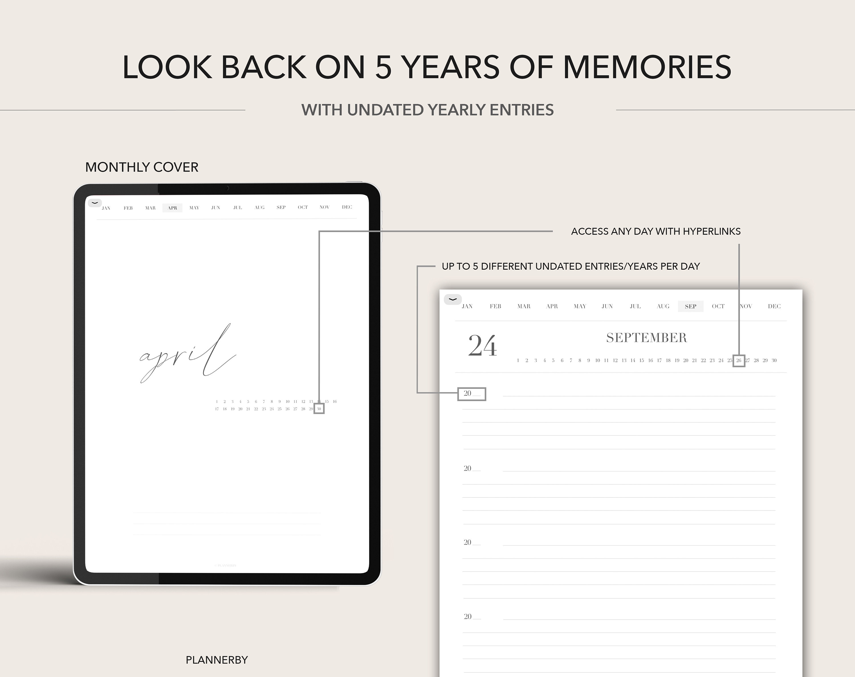 5 Year Digital Journal One Line a Day Journal Digital - Etsy