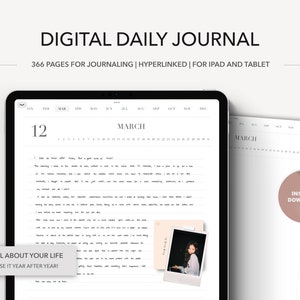 Digital Daily Journal • Daily Digital Journaling Template for iPad • PDF Journal for Goodnotes & Notability • Minimalist Daily Planner