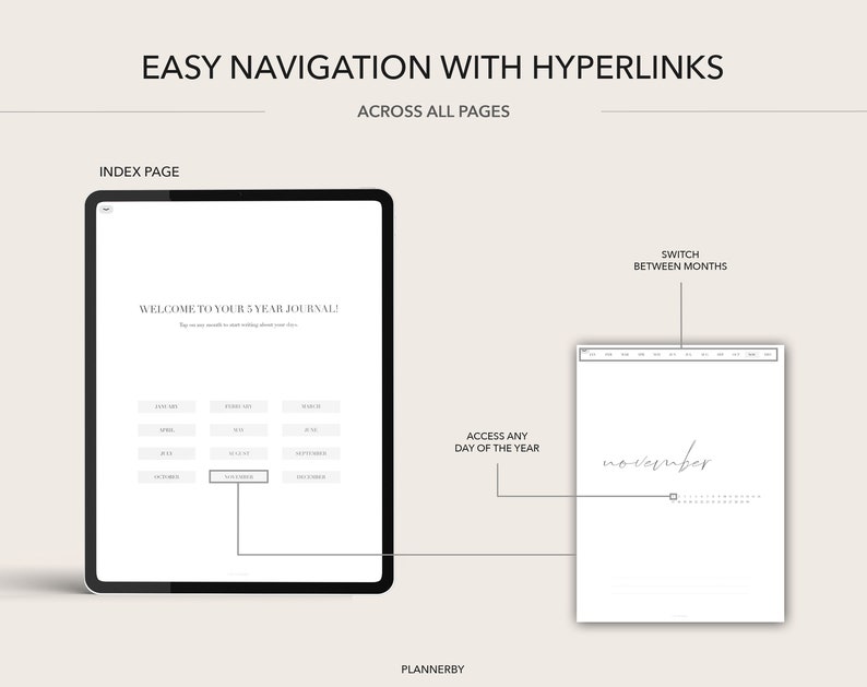 5 Year Digital Journal One Line a Day Journal Digital Etsy