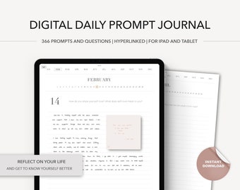 Digital Prompt Journal, One Question a Day, Digital Gratitude Journal, Goodnotes Journal, Notability Journal, Prompt Journal, Life Journal