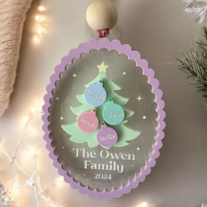 Personalized Family Tree Ornament | Custom Christmas Ornament | Custom Family Ornament | Personalized Ornament |  Family Christmas Ornament