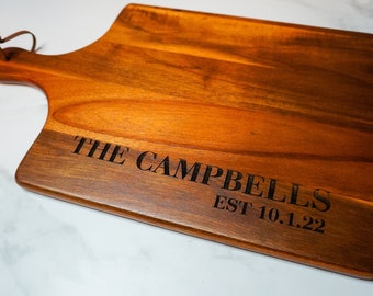 Custom Charcuterie Board | Custom Wedding Gift | Serving Board | Engraved Cutting Board | Personalized Serving Board | Customized Paddle