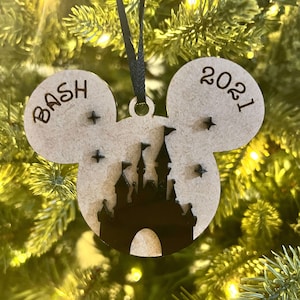 Customized Castle Ornament | Custom Christmas Ornament | Custom Magic Kingdom Ornament | Christmas Decor | Personalized Ornament