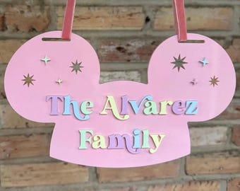 Personalized Disney Stroller Sign - Add a Pop of Rainbow to Your Magical Ride!