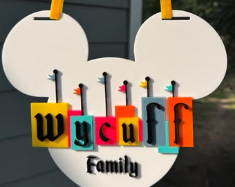 Vibrant Disney Stroller Sign - Enhance Your Magical Trip with a Splash of Color!
