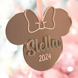 Customized Disney Ornament, Minnie Mouse Ornament, Custom Minnie Ornament, WDW Ornament, Personalized Ornament, Disney Lover Christmas Gift
