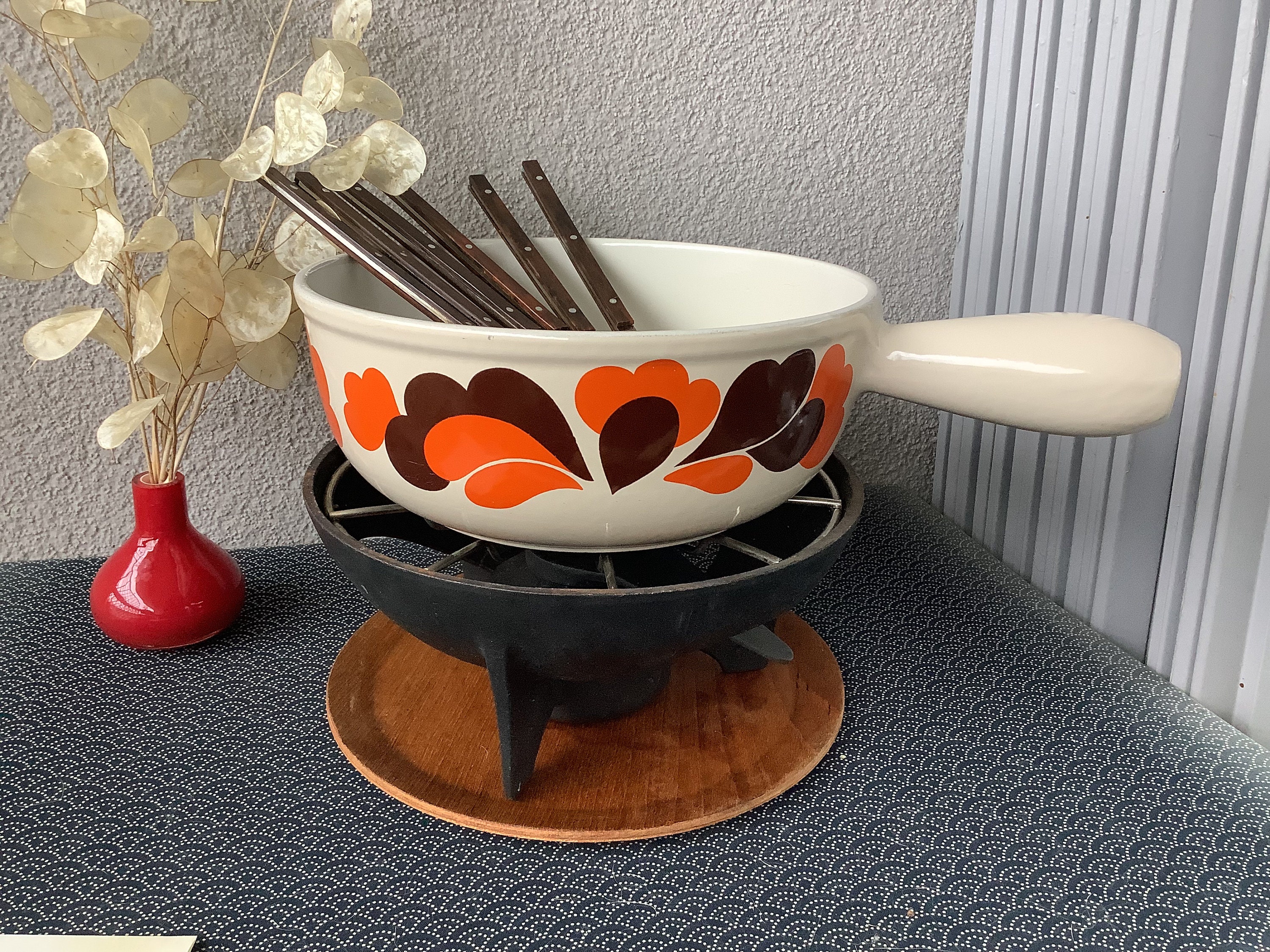 Le Creuset Savoyard Fondue Pot Model Peacock From the 70s