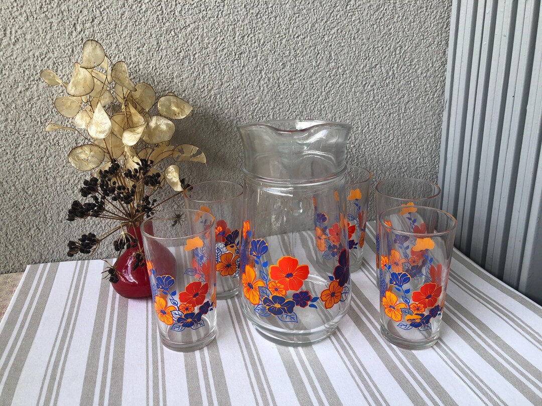 Lot De 4 Verres Vintage Arcoroc Arcopal – Orange, Vert, Rouge, Ligne Seventies, Italie