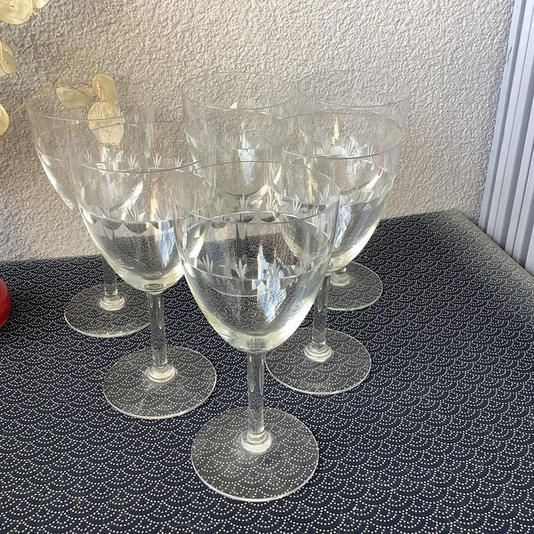 Chiseled crystal stemware