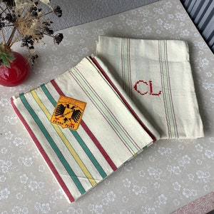 Old cotton tea towels from Cambrai France