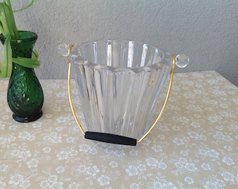 50’s French vintage crystal ice bucket