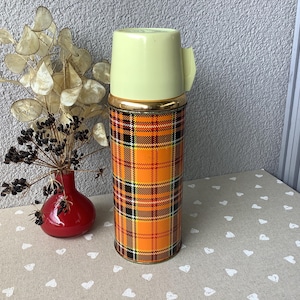 Vintage Scottish Thermos 70&#39; Sunflower - Camping Insulated Bottle