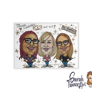 Hand Drawn Colour Caricature: Personalised Original Artwork image 4