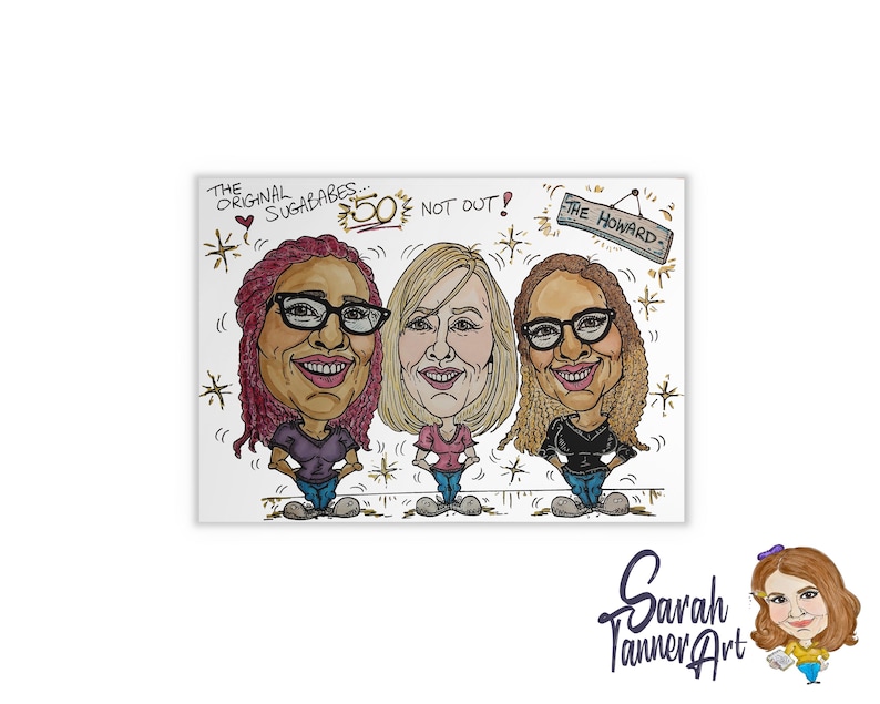 Hand Drawn Colour Caricature: Personalised Original Artwork image 4