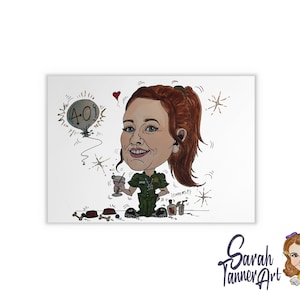 Hand Drawn Colour Caricature: Personalised Original Artwork image 7