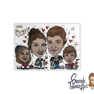 Hand Drawn Colour Caricature: Personalised Original Artwork image 3