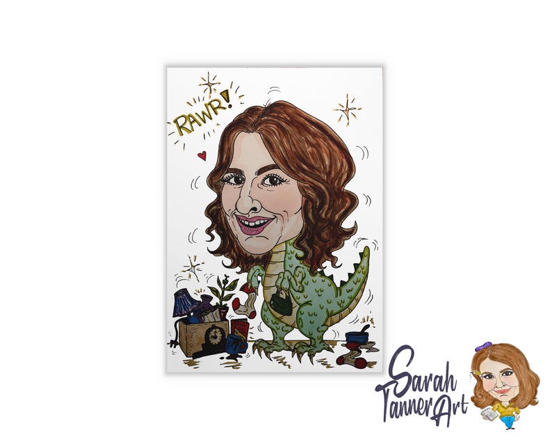 Hand Drawn Colour Caricature: Personalised Original Artwork image 8