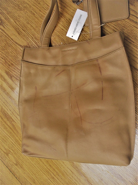 Jones of New York Leather Shoulder Bag Camel Colo… - image 2