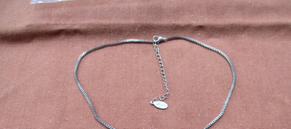 Guess 16" Necklace w/3" Pendant Silver Tone Vinta… - image 3