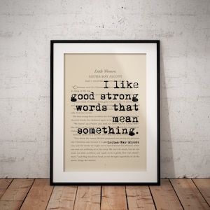 Little Women Quote Print – Good Strong Words Giclée Art