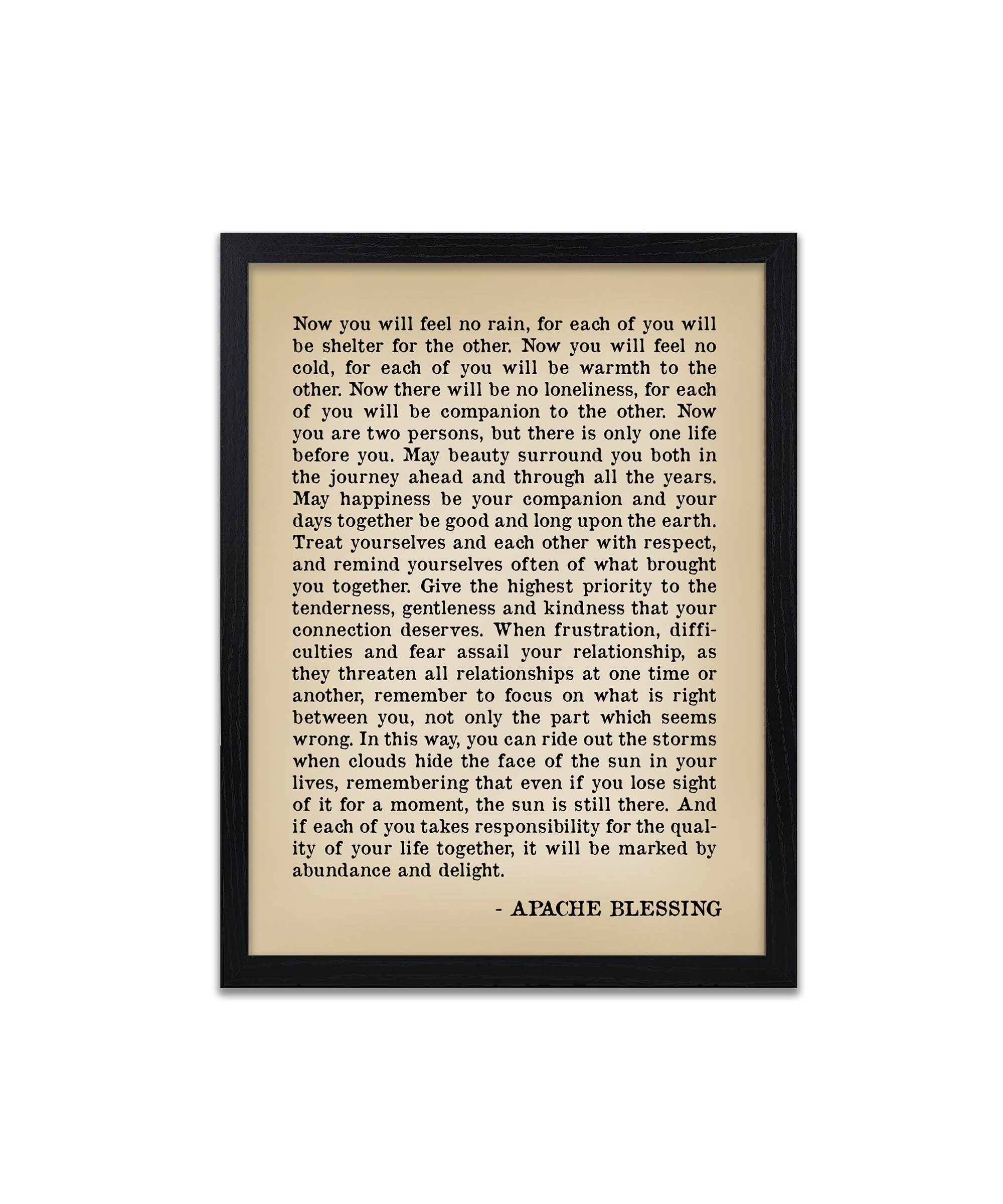 Apache Blessing Poem Art Print - Native American Wedding Gift - Etsy UK
