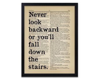 Never Look Back Quote Print - Inspirational Life Quotes - Frame Not Included