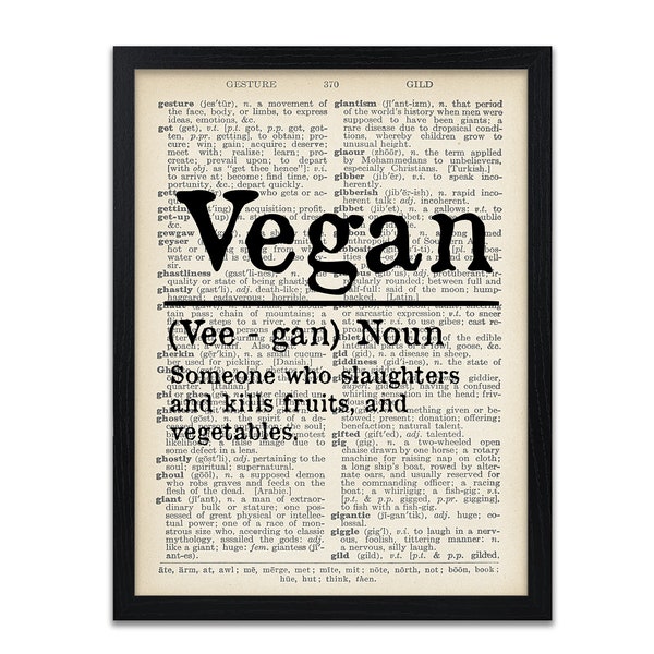 Vegan Definition - Vegan Definition - Funny Definition Print