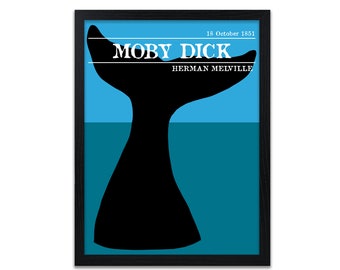 Moby Dick Bucheinband - Buchdekoration - Herman Melville Buchposter - Buchdekoration - Klassischer Literatur Kunstdruck