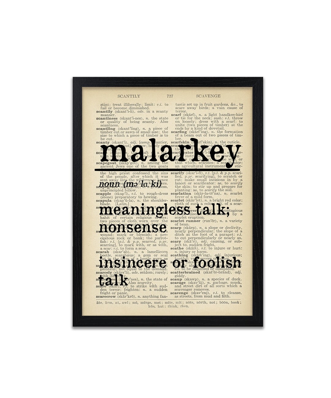 Malarkey Definition Prints Definition Wall Art Funny Definition Print