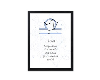 Libra Star Sign Zodiac Print