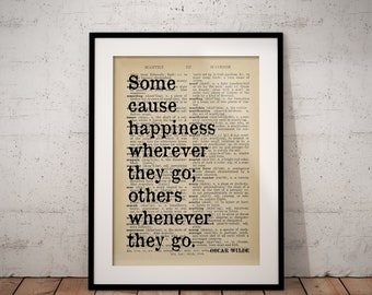 Oscar Wilde Quote Print - Happiness Quotes - Unframed