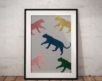 Moderne minimalistische muurkunstdruk luipaardprint - niet ingelijst - aanpasbaar