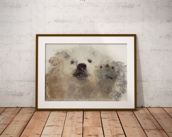 Polar Bear Abstract Watercolour Art Print