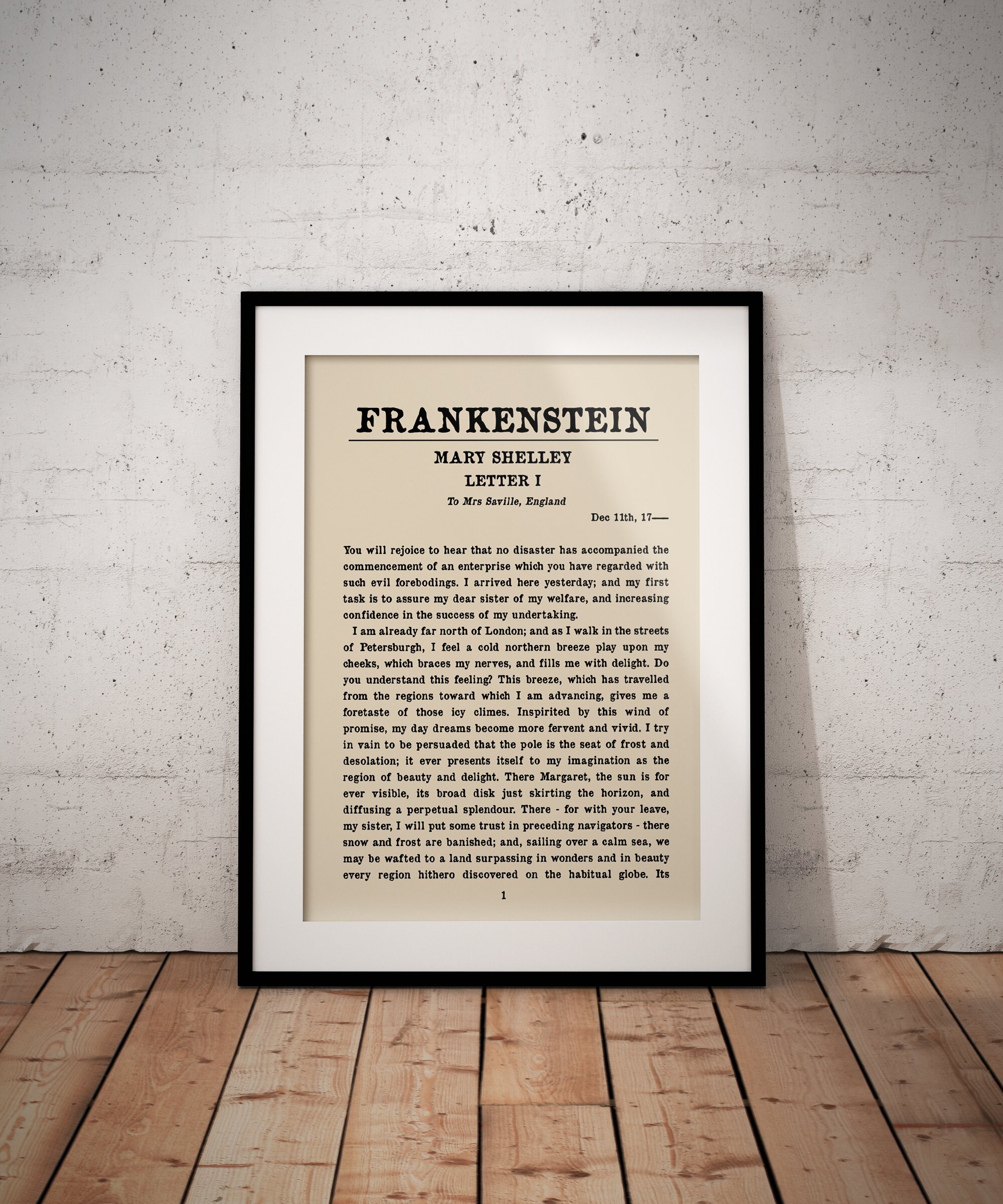 Frankenstein Novel Quote Print - Literary Art Prints - Mary Shelley Book Poster - Bookish Decor - Classic Literature Art Print