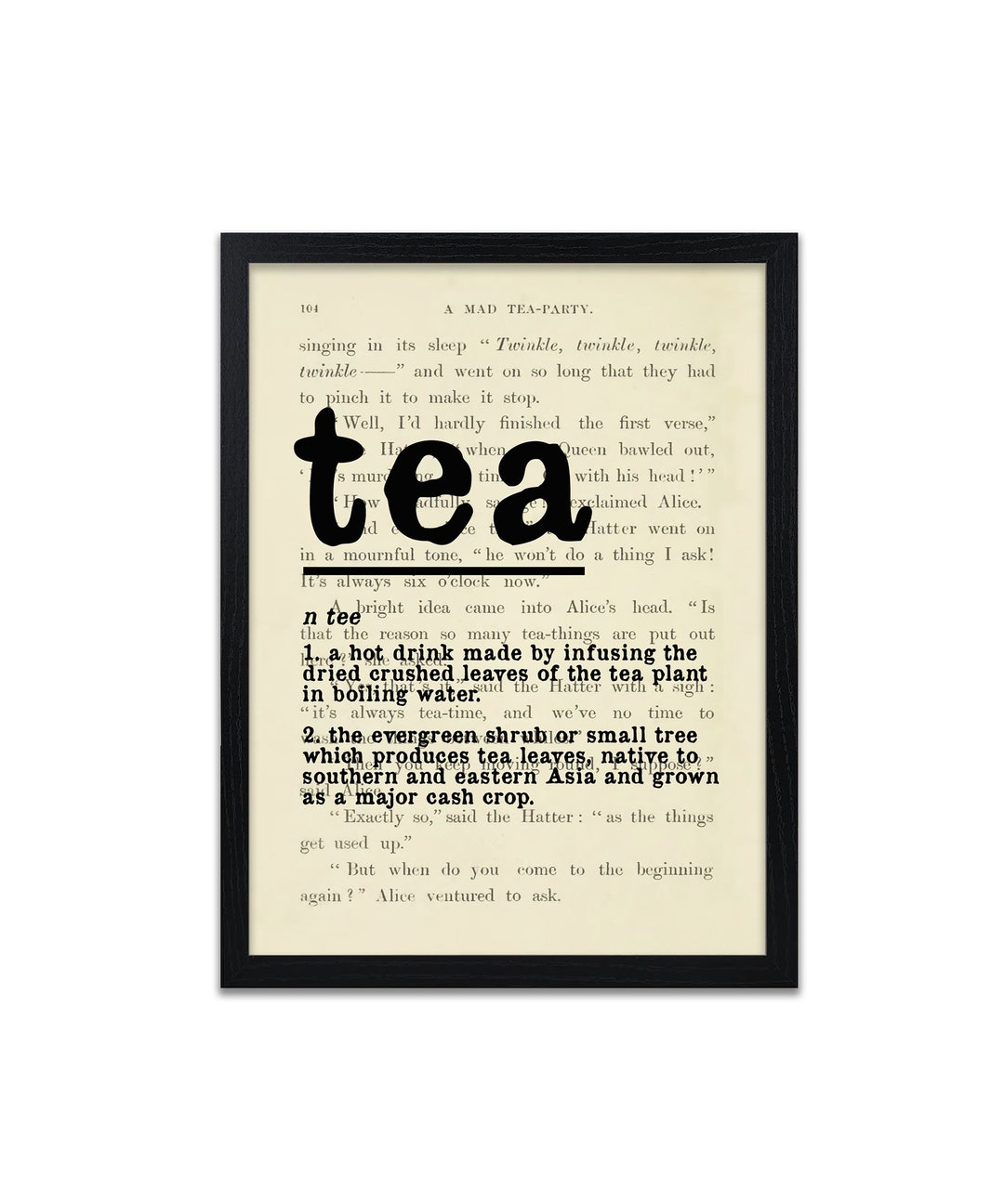 Tea Definition Prints Tea Definition Print Mothers Day Gift Etsy