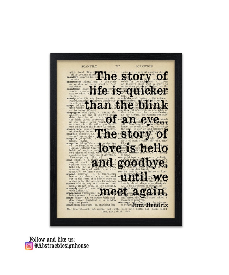 Profound Jimi Hendrix Quotes The Story of Life Quote Print