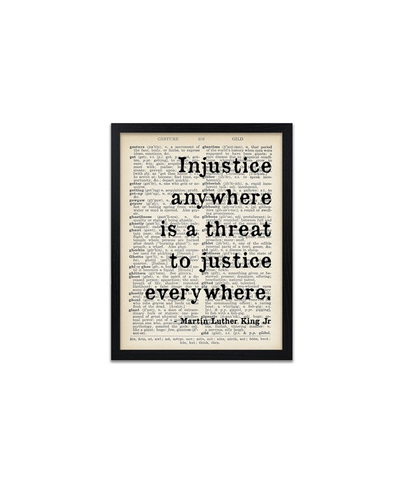 Martin Luther King Jr Menace A La Justice Citation Imprimer Etsy Canada
