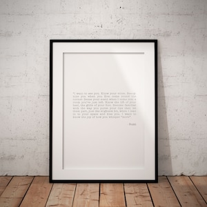 I Want To See You Poem Print - Rumi Poem Poster - Love Poems Prints - Unframed