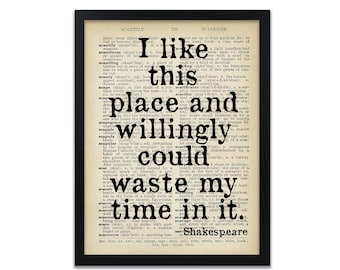 Shakespeare Quote Print - Shakespeare Prints - Customisable Option - Unframed