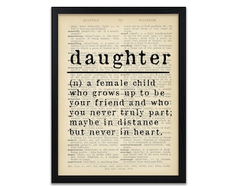 Daughter Definition - Dictionary Definition Print - Daughter Print Gift