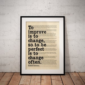 Change Often Quote Print - Winston Churchill Quotes - Prime Minister Speech - Unframed