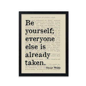 Oscar Wilde Quote Print - Be Yourself Quotes - Unframed - Personalised Option Available