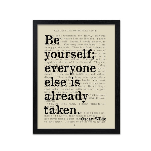 Oscar Wilde Zitat Druck - Be Yourself Zitate