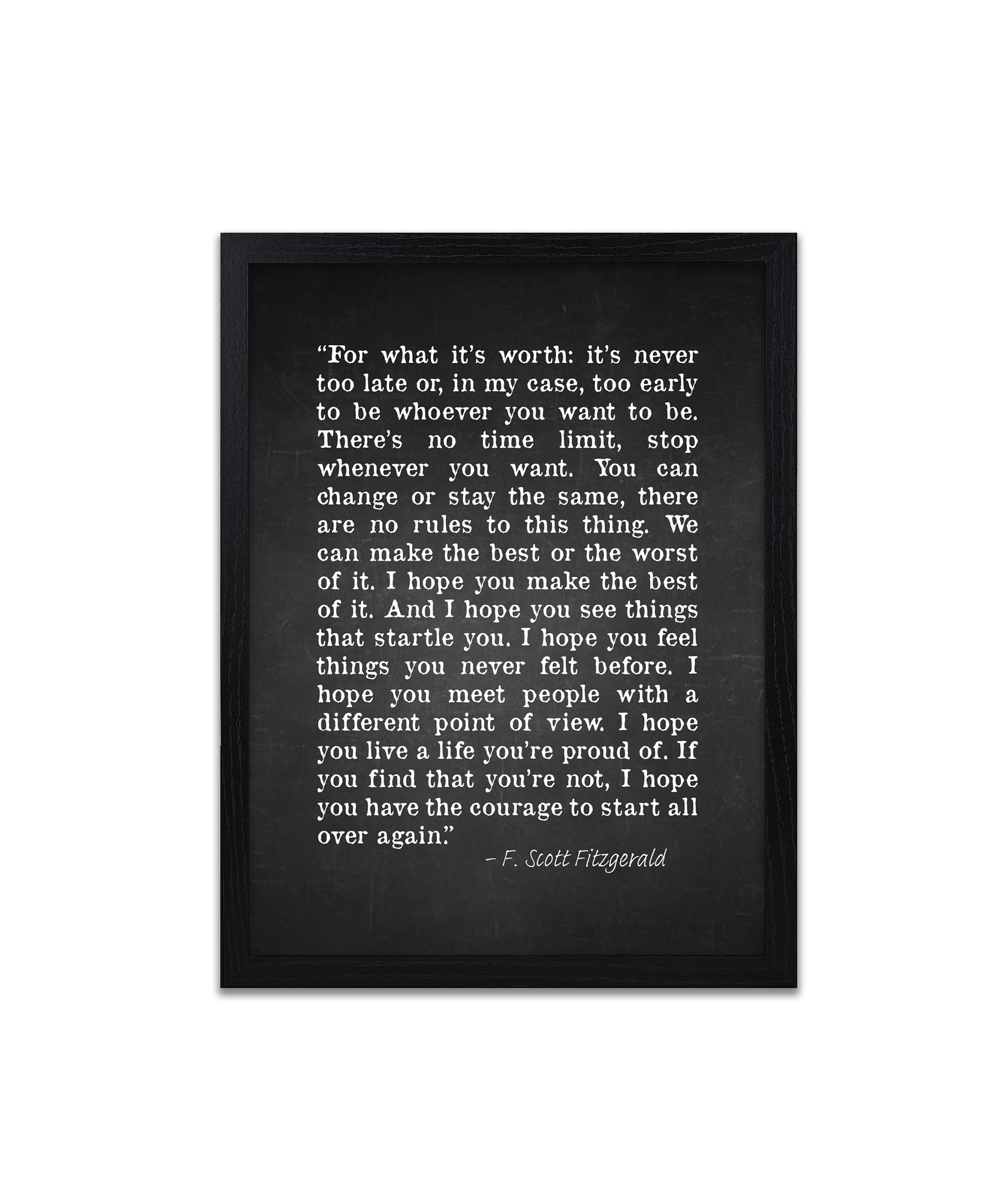 F Scott Fitzgerald for What It's Worth Quote Inspirational Etsy