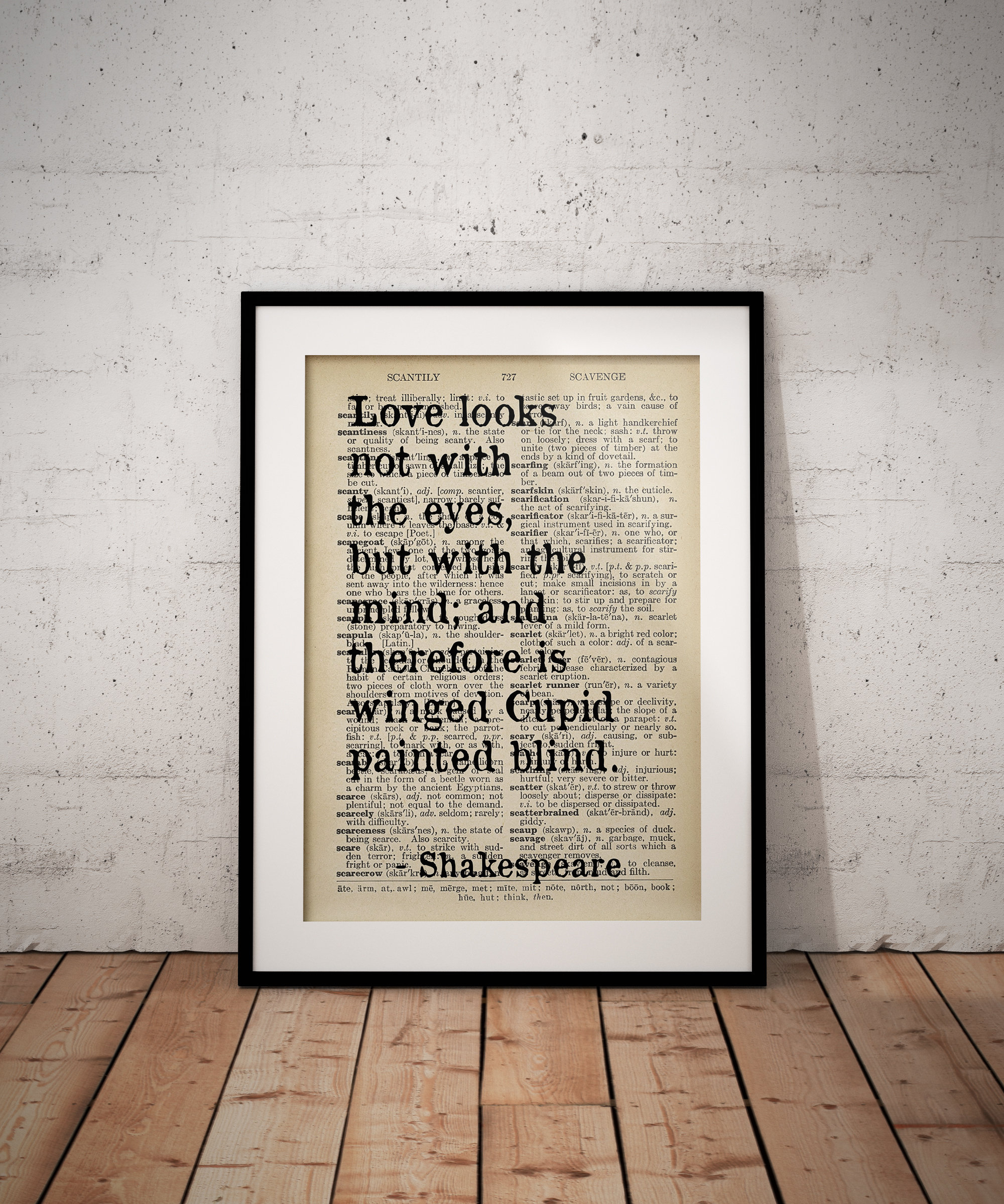 Shakespeare Quote 'love Looks With the Mind' Inspirational
