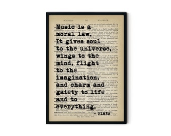 Music Quote Prints - Music Quotes Print - Plato Quote for Music Lovers