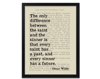 Oscar Wilde Quote Print - Saint and Sinner Quotes