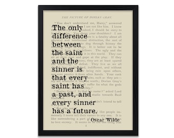 Oscar Wilde Quote Print - Saint and Sinner Quotes - Unframed - Personalised Option Available