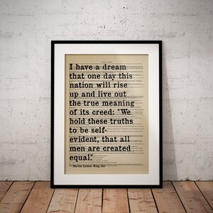 Martin Luther King Jr I Have A Dream Quote Print - Personalisation Option Available - Unframed